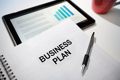 photo of business plan on a desk